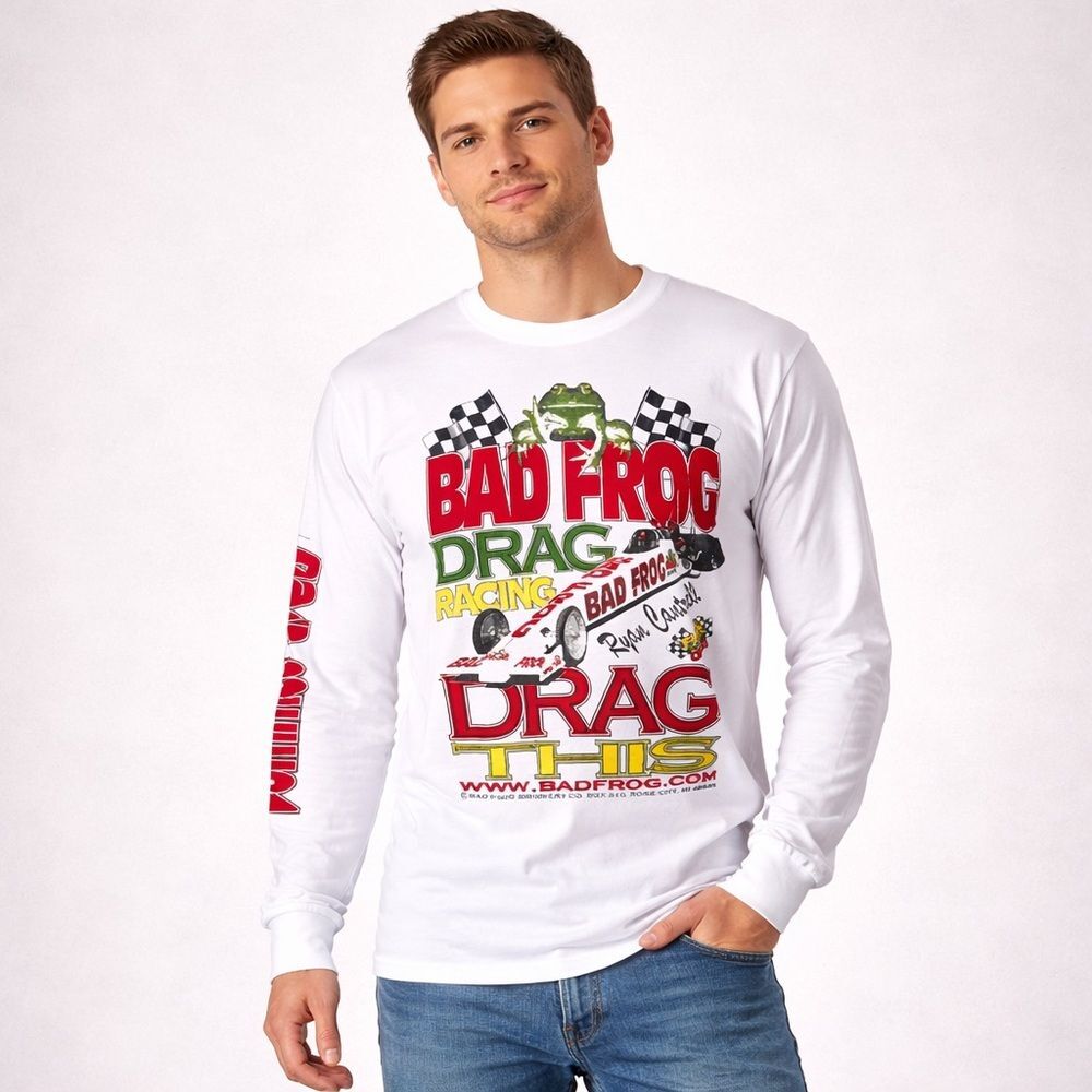 Men's White Graphic Long Sleeve Shirt